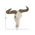 thumbnail image 3 of DecMode White Polystone Skull Cow Wall Decor, 3 of 9