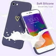 thumbnail image 6 of for iPhone SE Case 2022/2020, iPhone 8 iPhone 7 Case for Women Girls Silky Soft Protective Shockproof Silicone Phone Case with Cute Heart Design, Deep Purple, 6 of 14