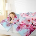 thumbnail image 4 of Feelyou 3D Japanese Blossoms Full Size Comforter Sets for Female, Blue Pink Bedding Comforter Set, Dreamy Flower Floral Reversible Bedding Sets, Super Cozy Room Decor, 3-Piece, 4 of 8