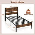 thumbnail image 3 of Costway Twin Size Bed Frame with Wooden Headboard Under-Bed Storage No Box Spring Needed, 3 of 10