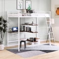 thumbnail image 2 of Metal Loft Bed with Built-in Desk and Bookshelf / Ideal for Teen's Bedroom, 2 of 2
