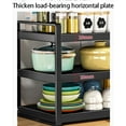 thumbnail image 4 of 2 Tier Under Sink Organizer Under Sink Expandable Cabinet Shelf Heightening Guardrail Multifunctional Kitchen Shelf Bathroom Cabinet Shelf Organizer Rack, 26-cm Length Adjustment,3 Floors,30 * 40CM, 4 of 8