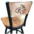 thumbnail image 2 of Holland Bar Stool  30 in. L038 - Black Wrinkle Gonzaga Swivel Bar Stool with Laser Engraved Back, 2 of 2