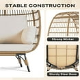 thumbnail image 6 of Soonbuy Wicker Egg Chair Outdoor, Oversized Patio Lounge Chair with Cushions & Metal Frame Stand, Egg Rattan Chairs for Balcony, Patio, Living Room, 6 of 7