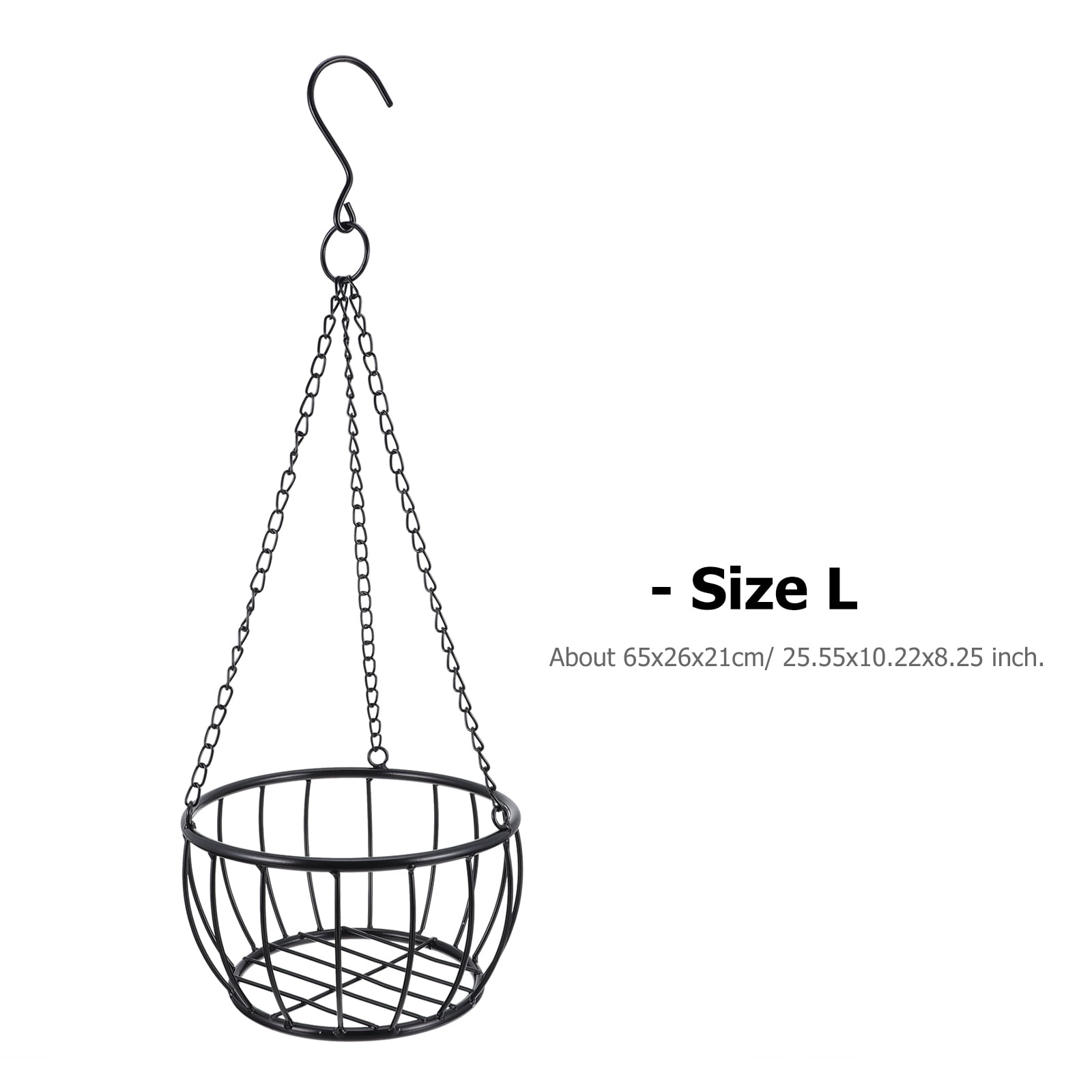 PENIKOKO Wall Hanging Planter Basket Iron Plant Display Rack Black 1Set