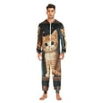thumbnail image 2 of Cute Cat and Books Adult Onesie Pajamas Slim Fit Christmas One Piece Suit Pjs for Women and Men Hooded Zipper, 2 of 7