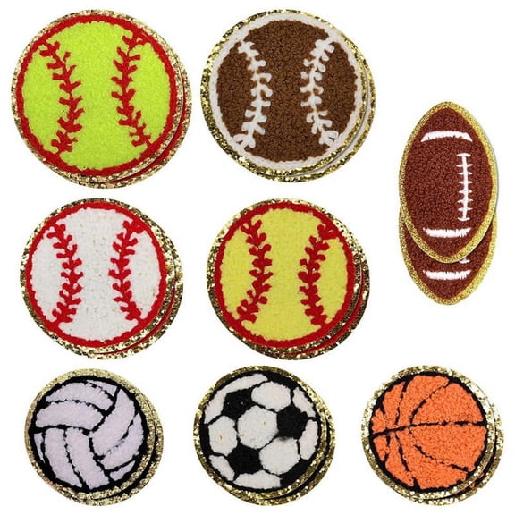 16PCS Sports Themed Patch, Patches Basketball Soccer Baseball Football Volleyball Iron on Patch for DIY Clothing Repair