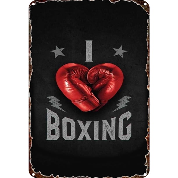 Letrero Chapa Boxeo Metal Pintura Hierro Rectangular Pared Bar Artística 30x40cm