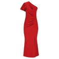 thumbnail image 5 of hotojiny Cocktail Dresses for Women Formal Ruffle Sleeve One-Shoulder Bodycon Maxi Dresses Elegant High Split Club Party Long Dress, 5 of 7