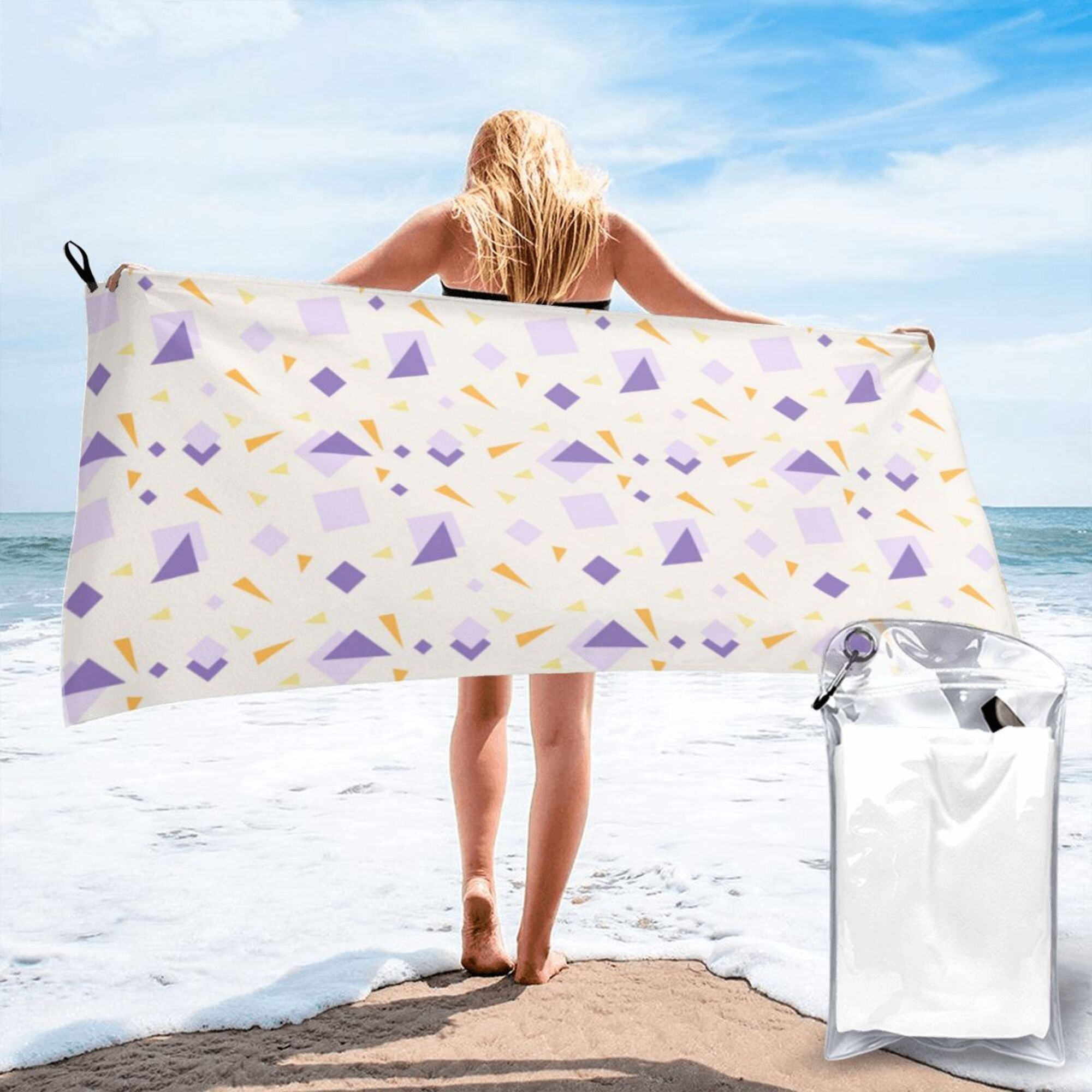 ZICANCN Microfiber Beach Towels, Modern Memphis Form Elements Quick Dry ...