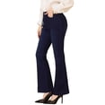 thumbnail image 4 of Allegra K Women's Flare Vintage High Waist Stretch Long Pants Bell Button Jeans, 4 of 6