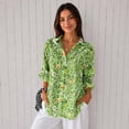 thumbnail image 4 of Nyfairy Plus Size Women's Halloween Print Long Sleeve Button Down Casual Shirt, 4 of 5