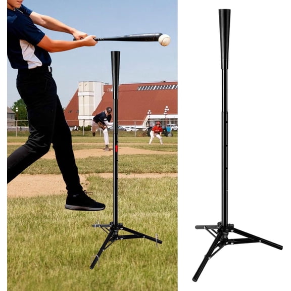 Batting Tee Baseball Tee,Softball Travel Portable Tee Tripod Stand Rubber Tee for Batting Training Practice with Carrying Bag