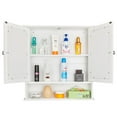 thumbnail image 5 of Zimtown Bathroom Medicine Cabinet Mirror, Wall Mount Storage  with 2 Mirror Doors and Shelves, White, 5 of 15