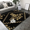 thumbnail image 3 of Area Rugs For Living Room Decor - Sunflower In Gold And Black Soft Anti Slip Throw Washable Rugs 5x7 For Bedroom, Indoor Carpet For Bedroom Living Room 80x58In, 3 of 7