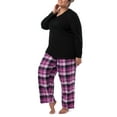 thumbnail image 6 of Fruit of the Loom Women's Beyond Soft Long Sleeve Waffle Top and Flannel Bottom Pajama Set, Sizes S-4X, 6 of 13