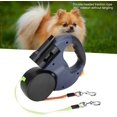 thumbnail image 2 of Cinturón de tracción de doble cabeza, cinturón para caminar retráctil para perros y mascotas Cuerda de tracción retráctil automática de doble cabeza (gris oscuro), 2 of 5