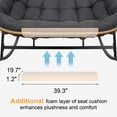 thumbnail image 6 of RADIATA 2 Person Indoor Papasan Rocking Chair with Cushion, Oversized Double Recliner Rocker,loveseat for Living Room, Bedroom, or Study Room，Gray, 6 of 8