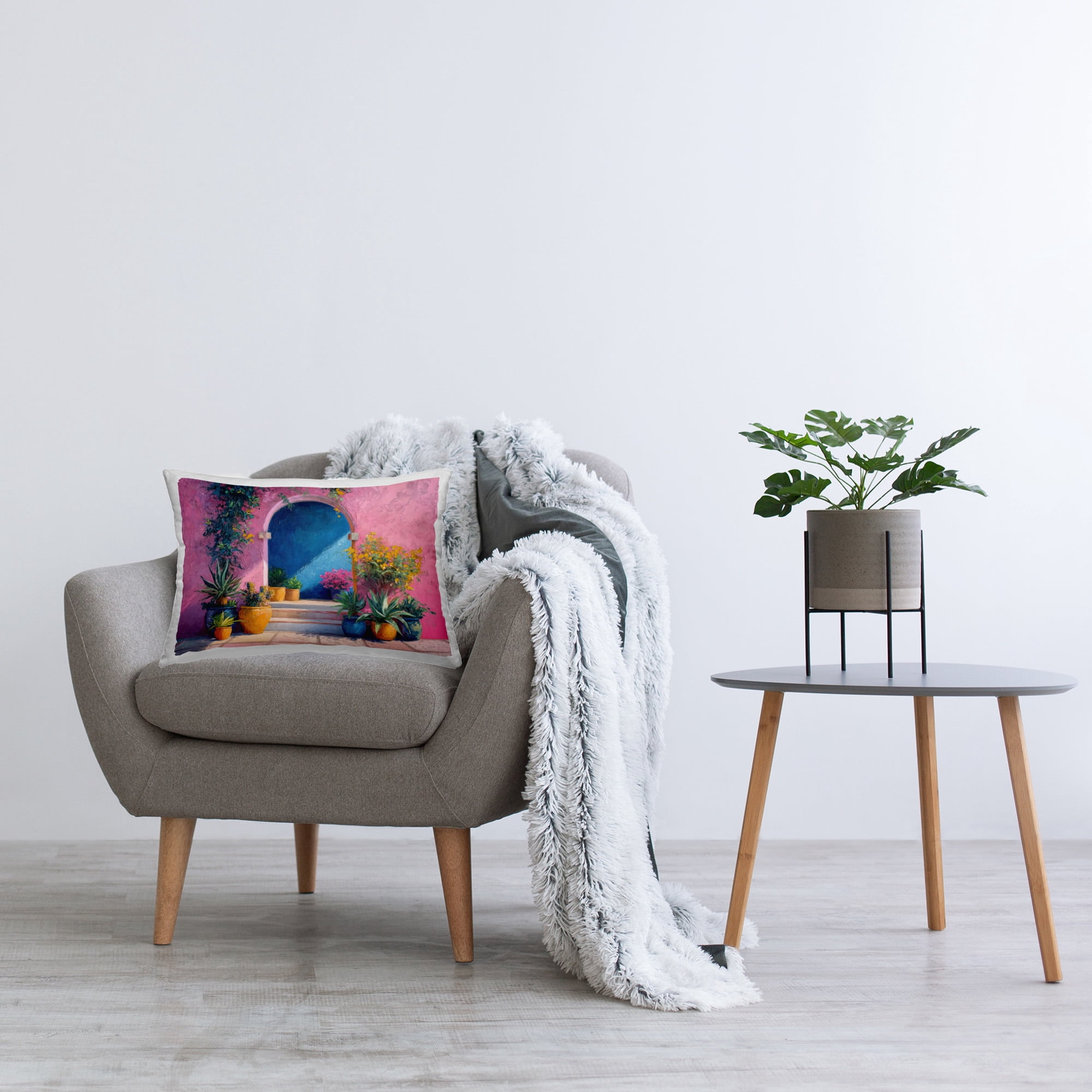 Stupell Industries Floral Arched Doorway Decorative Printed Throw Pillow Design by Imagine It Images