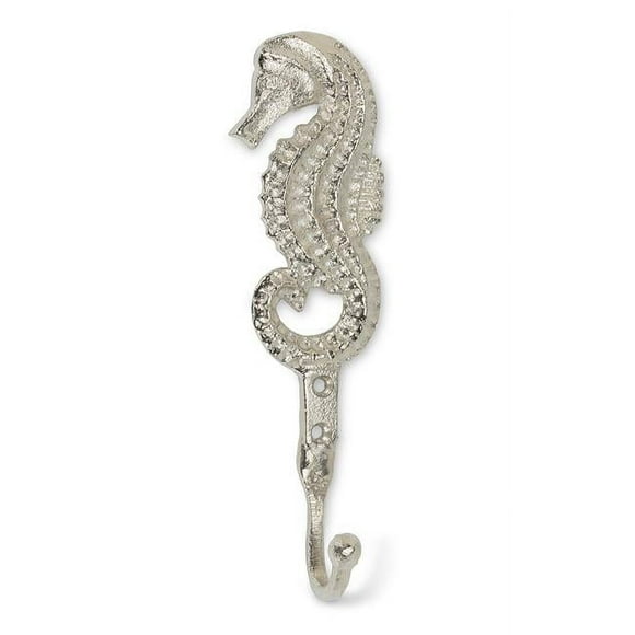 Abbott Collection AB-92-MARINE-219 8.5 in. Seahorse Single Wall Hook, Nickel plated
