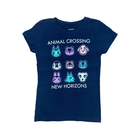 Nintendo Girls Animal Crossing New Horizons Short Sleeve Blue T-Shirt XS 6/6X