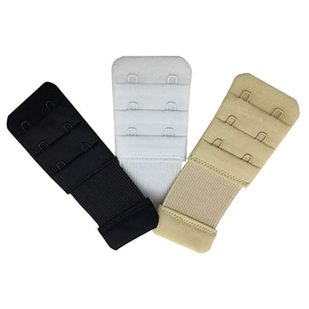 Eease bra back extender hook 3PCS Bra Back Extender Hook Extended Adjustable 2 Hooks Bra Strap Extender for Nursing Maternity or Pregnancy Women (Black  White and Beige) 3.82 X1.26 X0.12