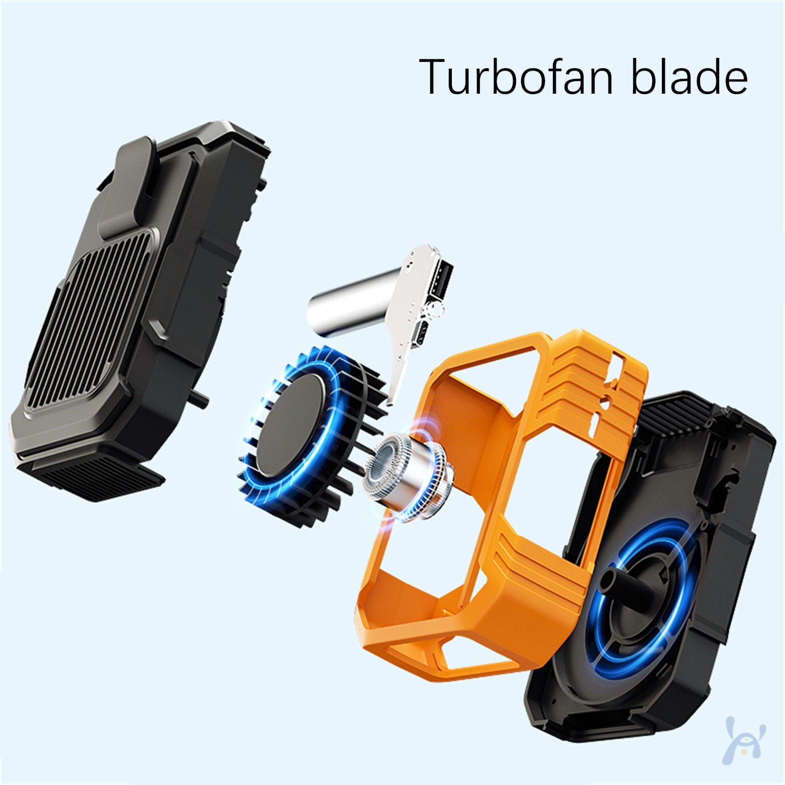 Portable Waist Clip Fan with long Working Time, 6200RPM Strong Airflow, 3 Speeds, Rechargeable Battery Operated Personal Hands-free USB Belt Fan for Clothes Shirt Farm Work Hiking