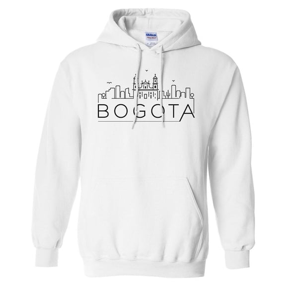 Skyline Bogota Colombia Hoodie Sweatshirt Unisex Large White