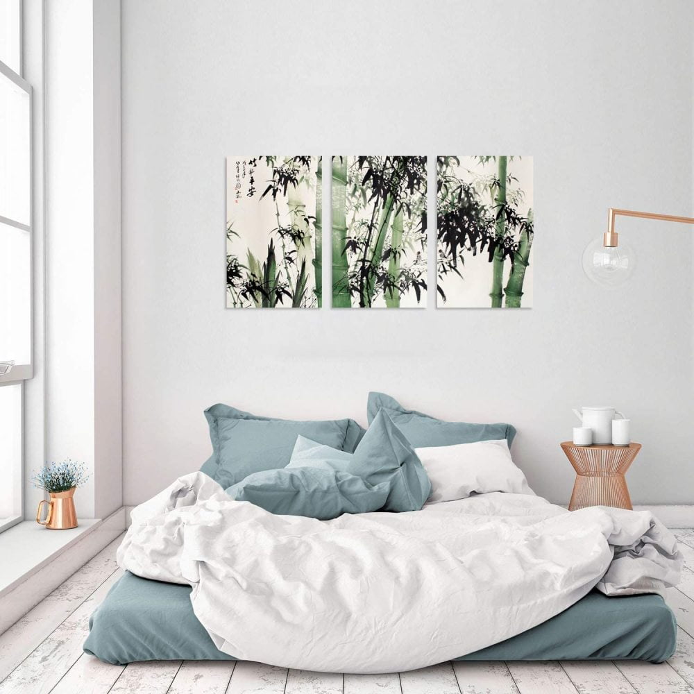 RovKeav Panel Canvas Wall Art for Home Decor Large Chinese Painting of Bamboo  Forest Nature Painting The Picture Print on Canvas Landscape The Pictures  for Home Decor Decoration Gift,Ready to Hang