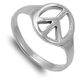 thumbnail image 4 of Sterling Silver Women's Peace Sign Ring Love 925 Band 12mm Jewelry Female Male Unisex Size 9, 4 of 4