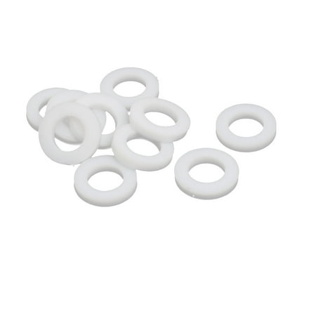 

18mmx10mmx3mm PTFE Flat Washer Flange Gasket White 10pcs