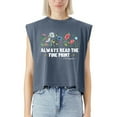 thumbnail image 2 of EcoLoom Always Read The Fine Print I'm Pregnant Wildflowers Lover Cap Sleeve Muscle Crop Shirt Women Sleeveless Baby Tee, 2 of 5