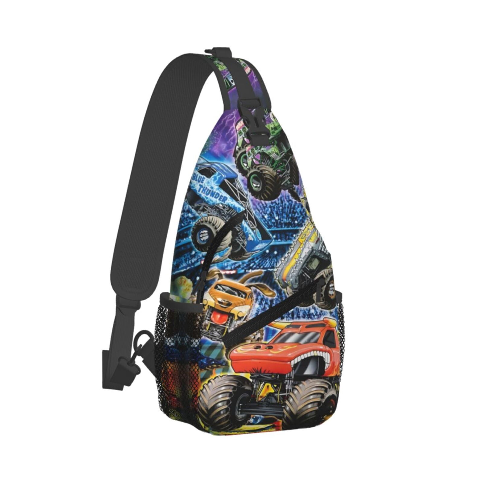 Monster Truck Jam Sling Bag Crossbody Sling Backpack Chest Bag Daypack Purses Shoulder Bag For Women Men Travel Hiking