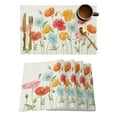 thumbnail image 2 of Watercolor Poppy Flower Table Runner Cotton Linen Wedding Dinner Decor Table Flag Tea Table Decoration, 2 of 4