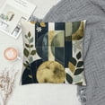 thumbnail image 2 of Acheng Short Plush Pillowcase 1 Piece Gold and Blue Abstract Art White, 2 of 5