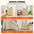 thumbnail image 3 of KFFKFF Rattan 5-Drawer Dresser, Contemporary Wooden Closet Organizer with 5 Compartments, Bohemian Style Rattan Storage Dresser with Robust Handles & Legs, Ideal for Bedroom, Lounge & Corridor, 3 of 10