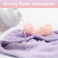 thumbnail image 4 of Unique Bargains 2pcs Hair Drying Towels Triangular Hair Towel Wrap for Women Bow Hair Drying Cap for Hair Purple, 4 of 7