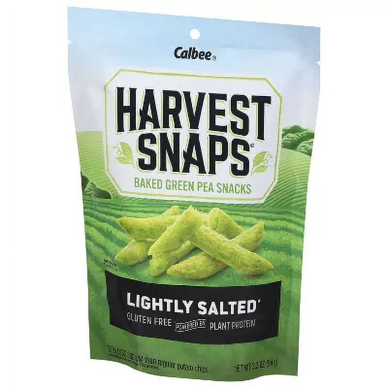 Harvest Snaps Green Pea Snack Crisps Lightly Salted 3.3oz (Pack of 6)