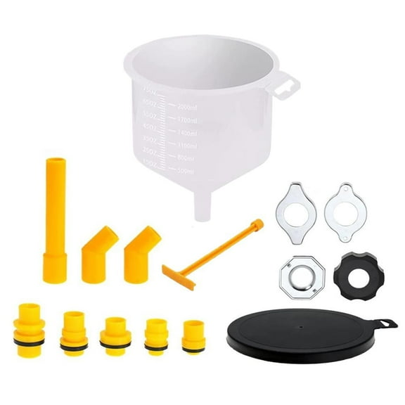 15PCS No Spill Car Coolant Funnel Kit, Spill Free Vehicle Radiator Coolant Filling Funnel, Spil-l Proof Auto Radiator Coolan-t Filling Funne-l Flush Kit with Adapters, Universal for Most Cars