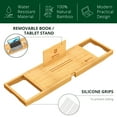 thumbnail image 2 of Royal Craft Wood Bamboo Bathtub Tray Caddy – Adjustable Bathroom Caddy for Bath Tub with Wine Glass, Tablet & Book Holder – Bath Tray Organizer (Natural), 2 of 8