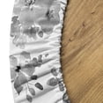 thumbnail image 5 of Ambesonne Floral Fitted Round Tablecloth, Achromatic Colors of Flowers, 45"- 56" Diameter, White Grey, 5 of 5