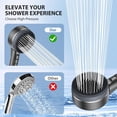 thumbnail image 5 of High Pressure Shower Head, High Power Shower Head and Hose Set with 3 Filters, 59‘’ Hose & Bracket, 4 Spray Modes & Pause Switch, Hard Water Filtered Showerhead with Handheld, Black, 5 of 7