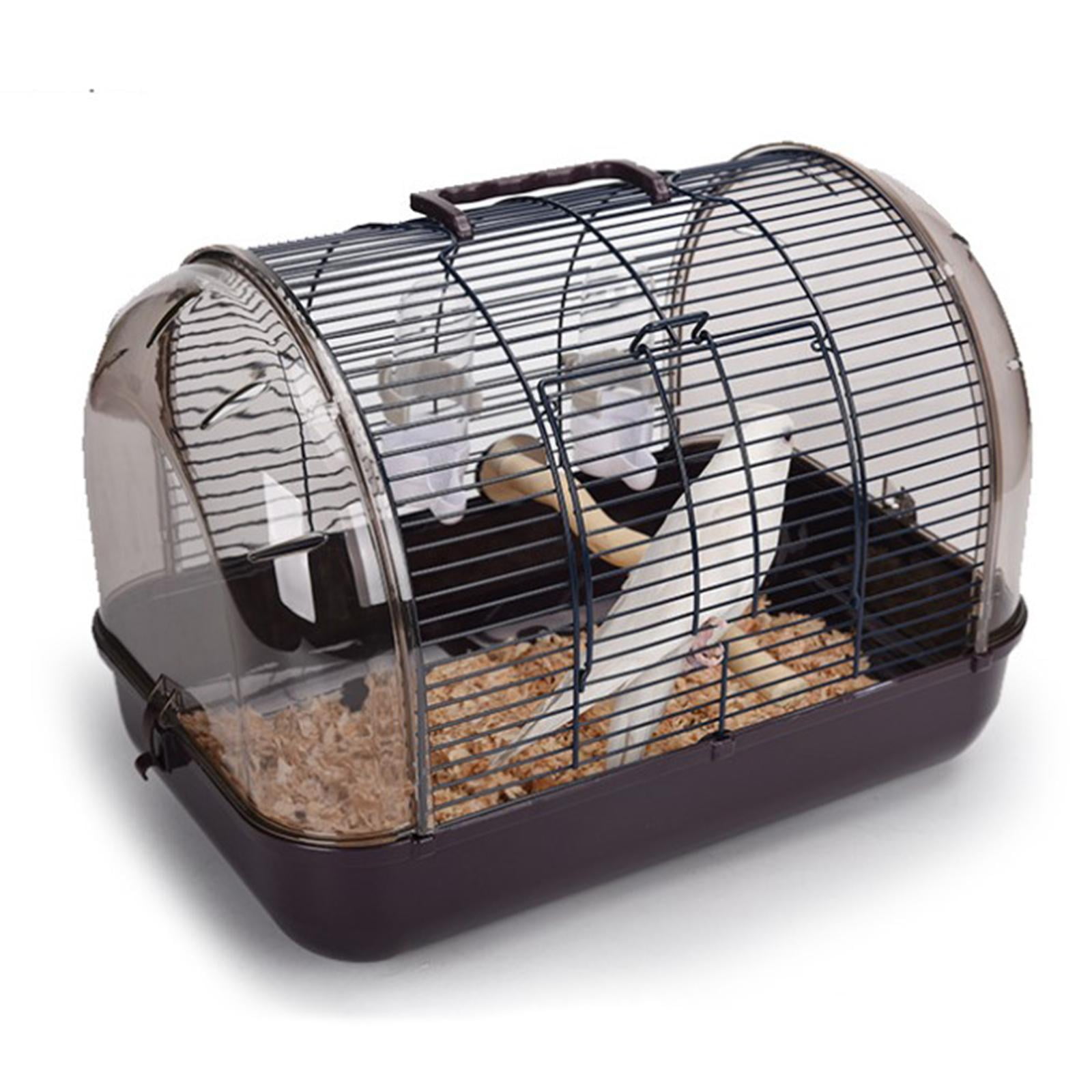 Bvdfgk Bird Travel Cage Pet Cage Easy to Clean Small Visible Window Portable Breathable Brown
