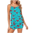 thumbnail image 2 of Rciityk Valentines Day Pajamas Women Short Sets - Cami Pajama Sets for Women 2 Piece - Casual Straps Top and Shorts Pjs Sets Nightwear Loungewear, 2 of 4