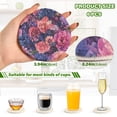 thumbnail image 2 of Yayeee 6 PCS Drink Coasters with Holder Set Woven Absorbent Round Tabletop Hot Pad, Vibrant Art Flowers, 2 of 7