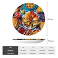 thumbnail image 2 of Daiia Vibrant Picnic Food Spread Printed Pattern Ceramic Plate Dinner Plates Bone China Decorative Plates with Display Stand Art Ceramic Ornaments for Wall Hanging Decoration-8in, 2 of 6