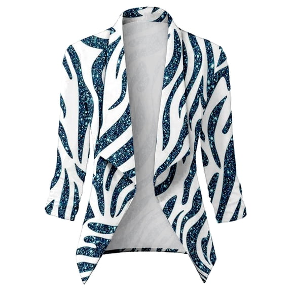 Vedolay Casual Tops for Women Women's Casual Blazer Professional Work Suit Jacket with Pockets,Blue L