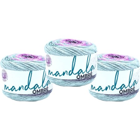 Mandala Ombré with Vibrant Colors, Soft for Crocheting and Knitting, Joy, 3-Pack
