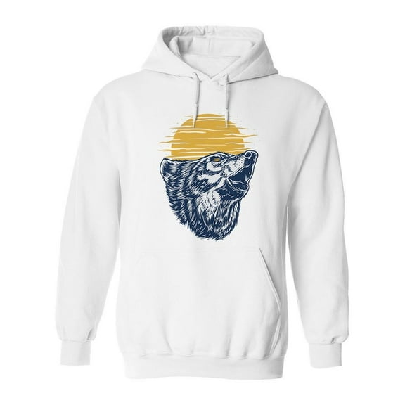 Wild Wolf Howling Sketch Hoodie Men -Image by Shutterstock, Male x-Large