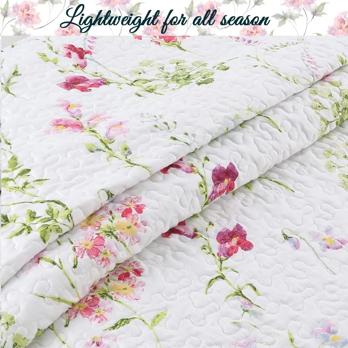 Cozy Line Home Fashions Floral Cotton/Microfiber/Polyester Quilts, King, 3-Pieces